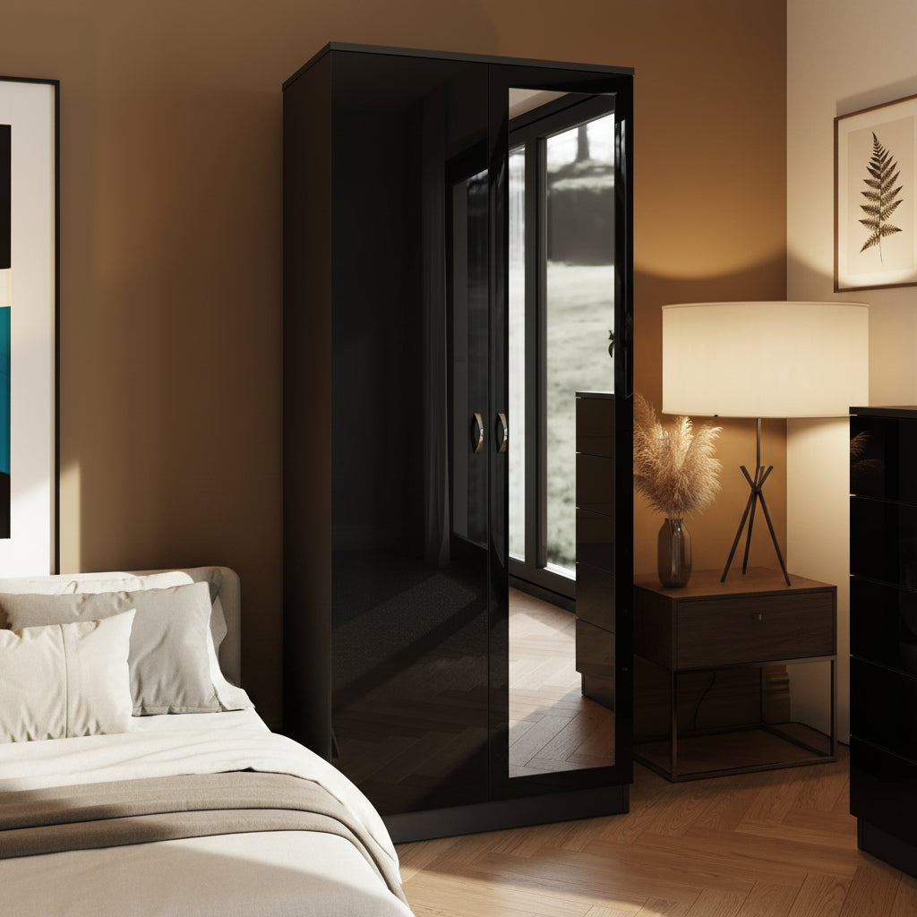 Chilton Black Gloss 3 Piece Bedroom Furniture Set