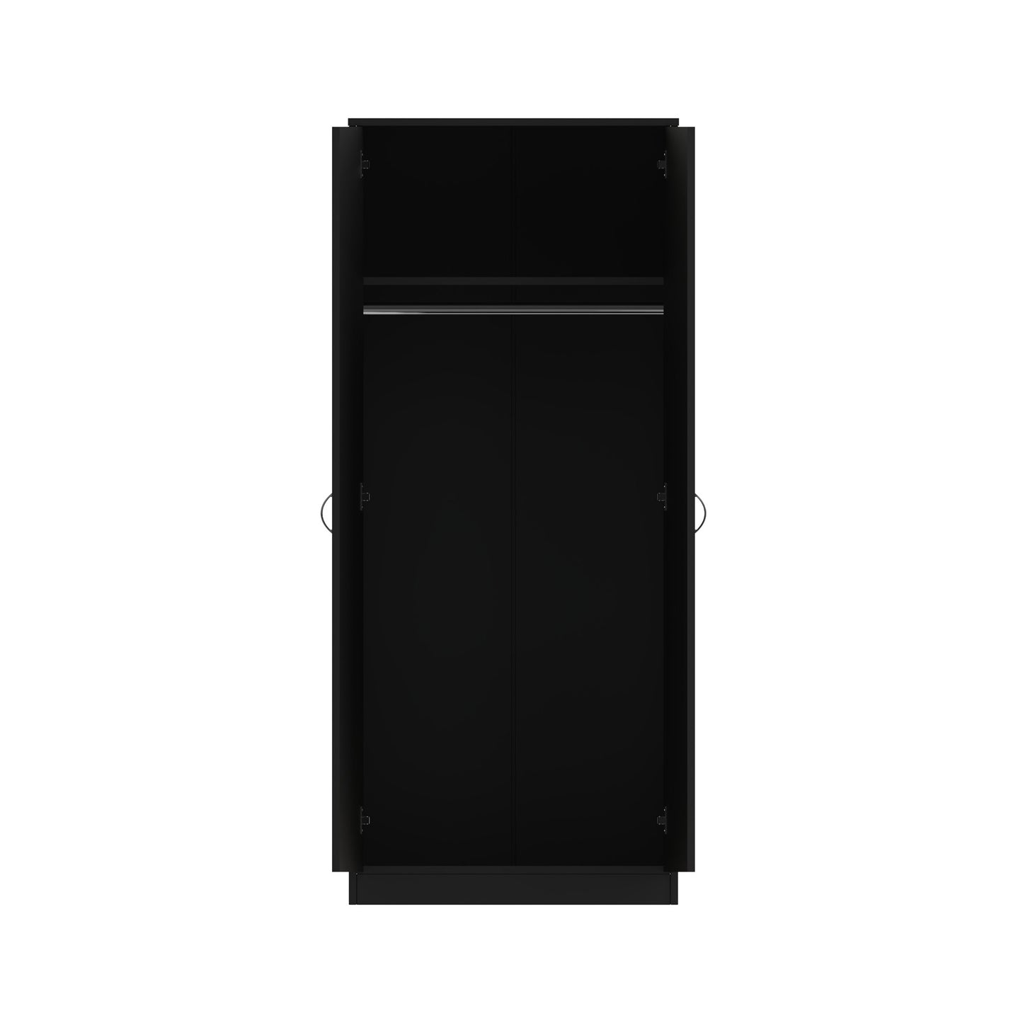 FWStyle Chilton 2 Door Wardrobe with Mirror – Black Gloss