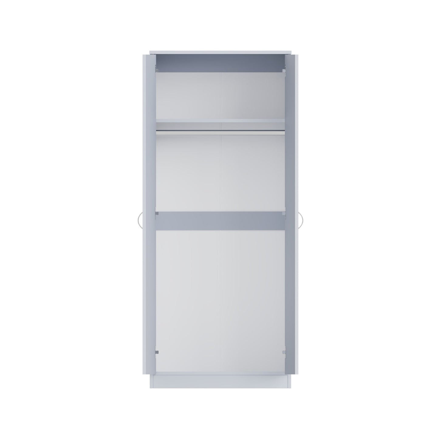 FWStyle Chilton 2 Door Wardrobe with Mirror – Grey Gloss