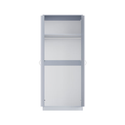 FWStyle Chilton 2 Door Wardrobe with Mirror – Grey Gloss