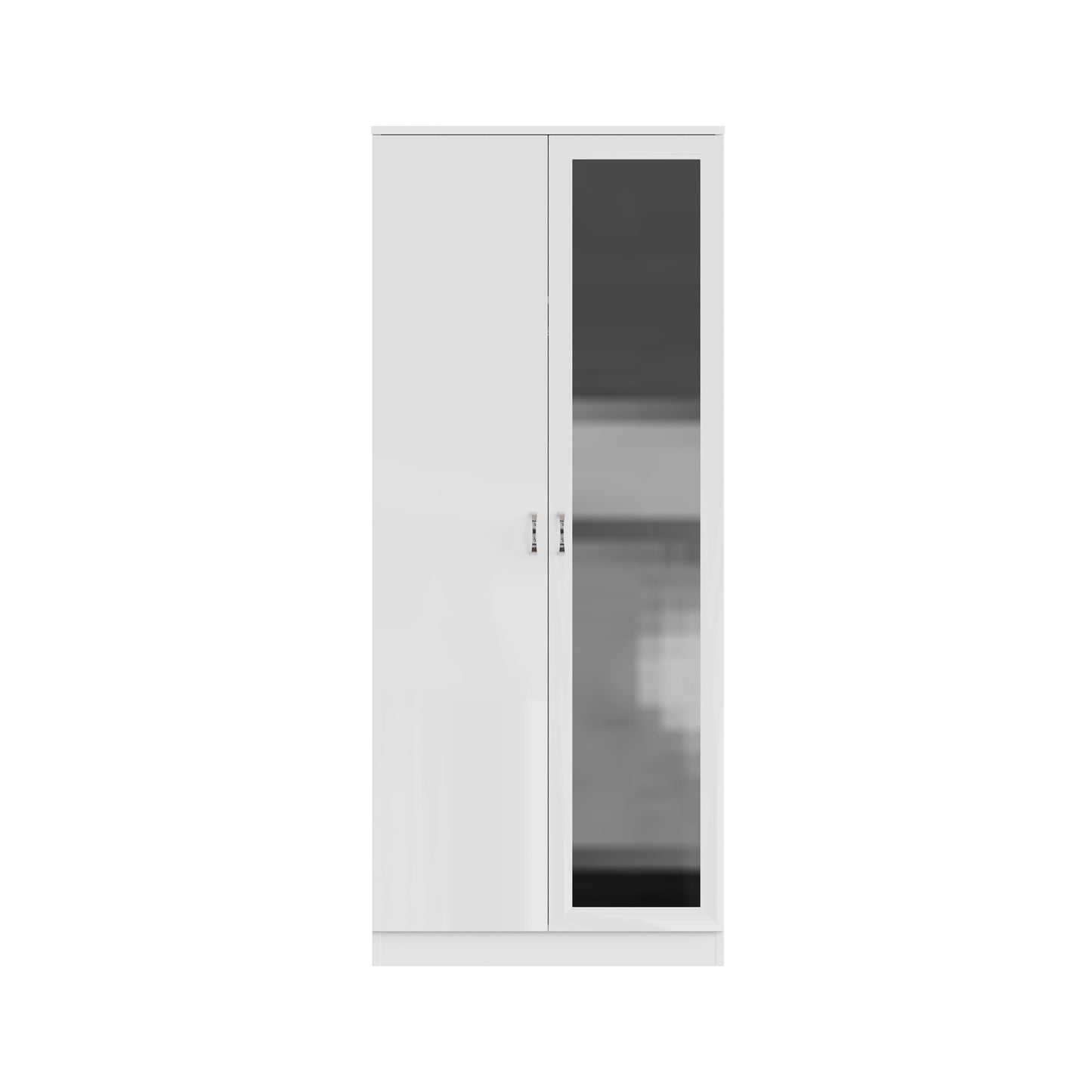 FWStyle Chilton 2 Door Wardrobe with Mirror – White Gloss