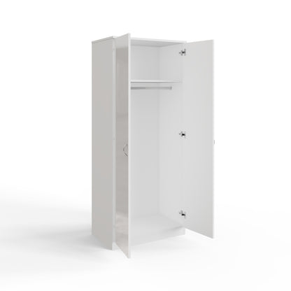 FWStyle Chilton 2 Door Wardrobe with Mirror – White Gloss