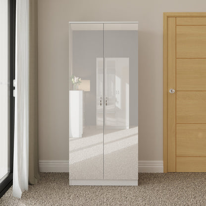 FWStyle Chilton 2 Door Wardrobe – White Gloss Front