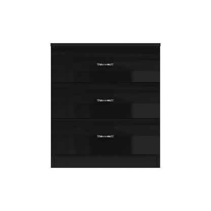 FWStyle Chilton 3-Drawer Chest – Black Gloss Front