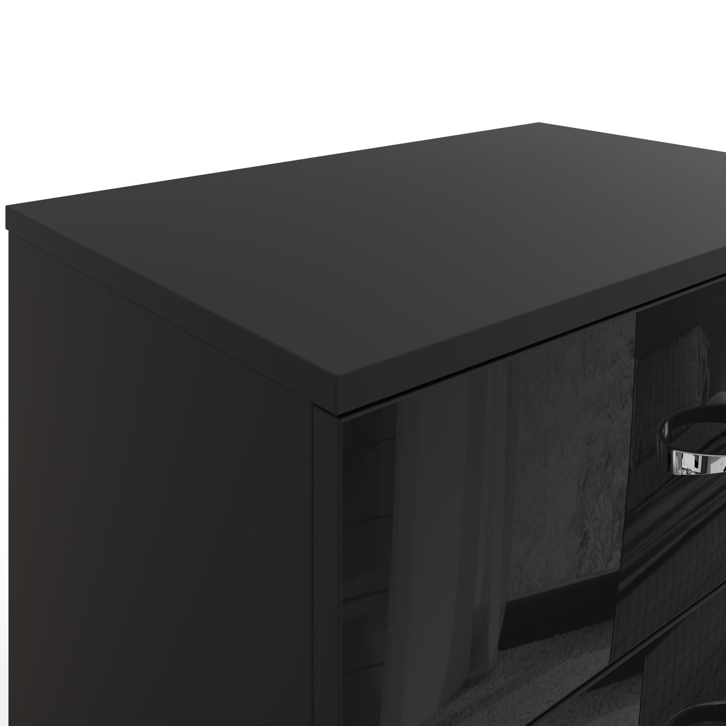 FWStyle Chilton 3-Drawer Chest – Black Gloss Front