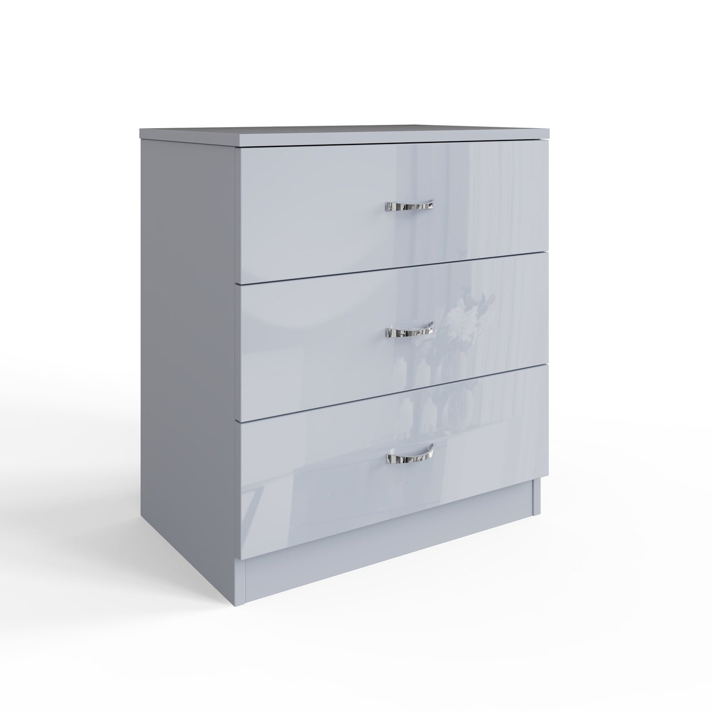 FWStyle Chilton 3-Drawer Chest – Grey Gloss Front