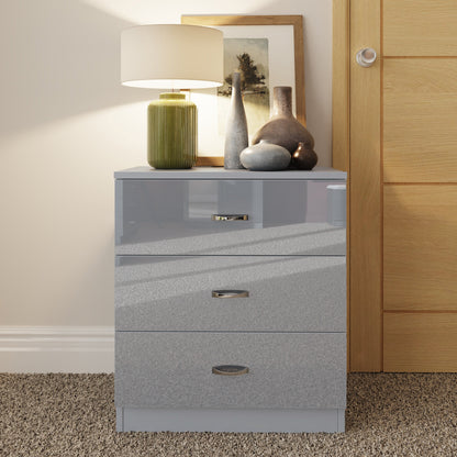 FWStyle Chilton 3-Drawer Chest – Grey Gloss Front