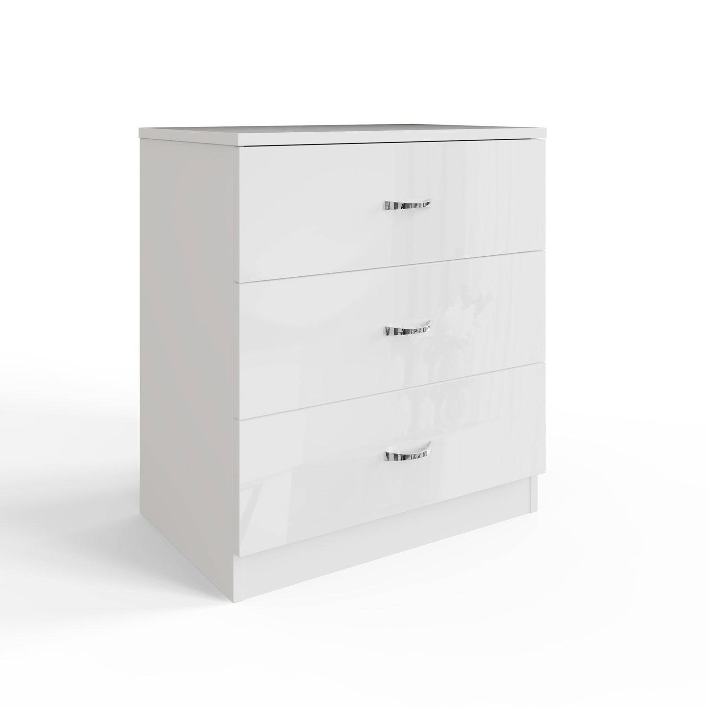 FWStyle Chilton 3-Drawer Chest – White Gloss Front