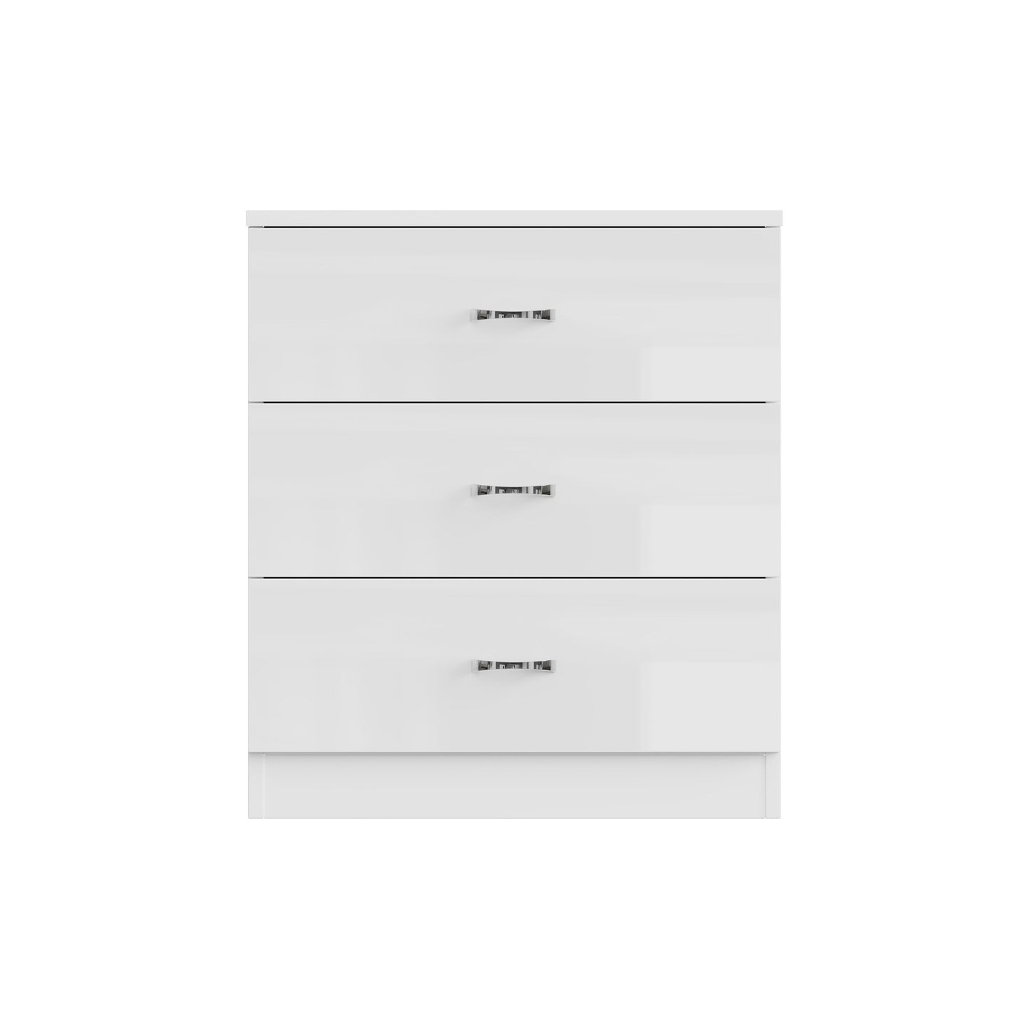 FWStyle Chilton 3-Drawer Chest – White Gloss Front