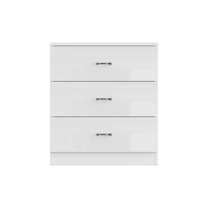FWStyle Chilton 3-Drawer Chest – White Gloss Front
