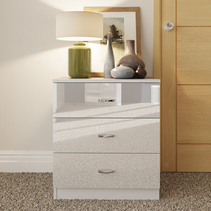 FWStyle Chilton 3-Drawer Chest – White Gloss Front