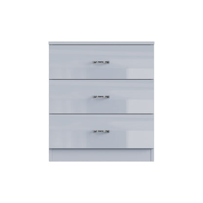 FWStyle Chilton 3-Drawer Chest – Grey Gloss Front