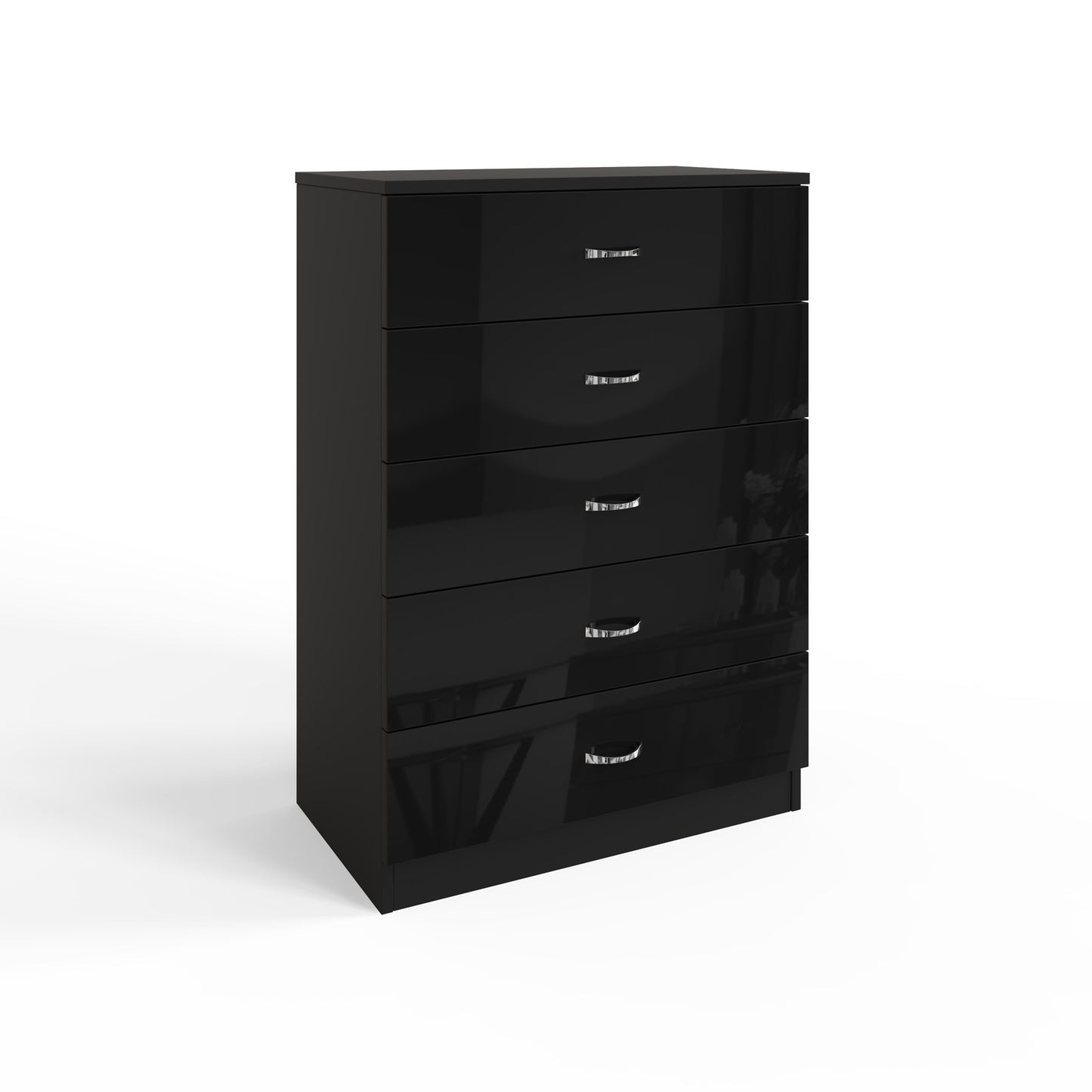 FWStyle Chilton 5-Drawer Chest – Black Gloss Front