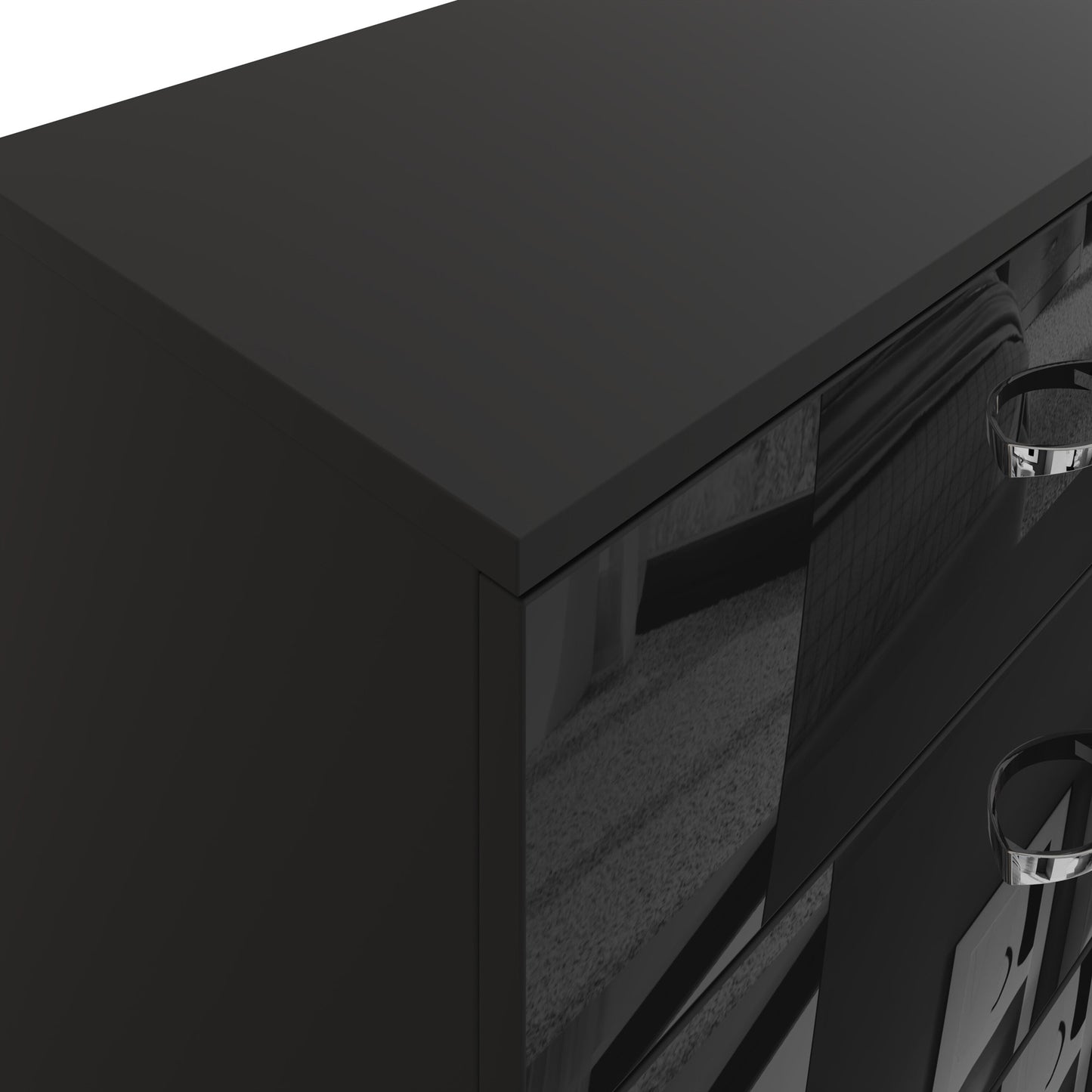 FWStyle Chilton 5-Drawer Chest – Black Gloss Front