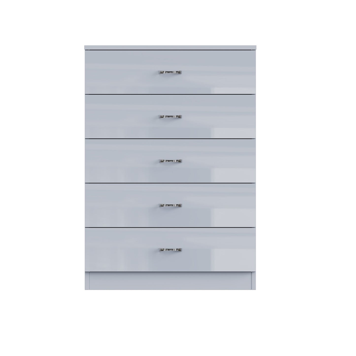 FWStyle Chilton 5-Drawer Chest – Grey Gloss Front