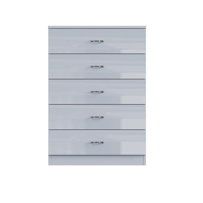 FWStyle Chilton 5-Drawer Chest – Grey Gloss Front