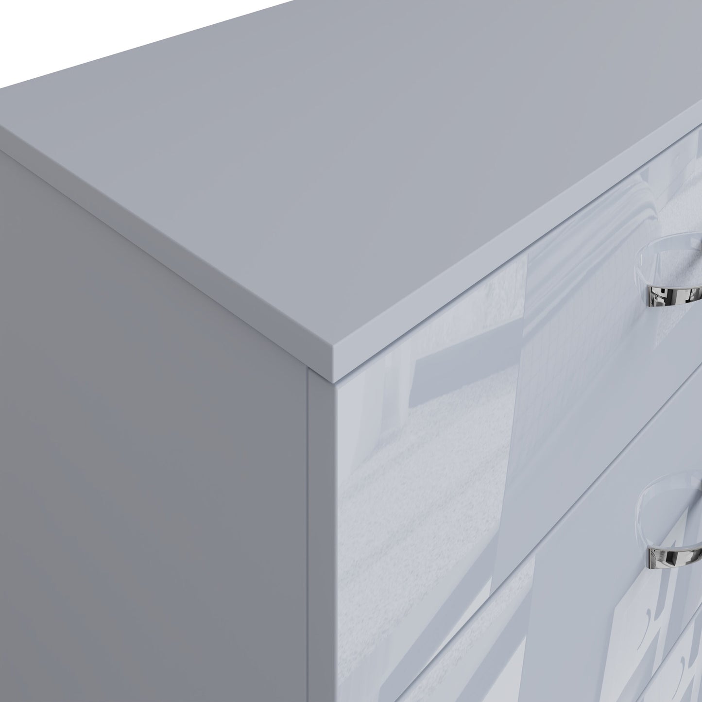 FWStyle Chilton 5-Drawer Chest – Grey Gloss Front