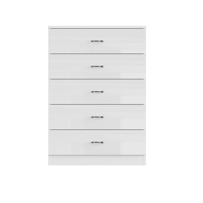 FWStyle Chilton 5-Drawer Chest – White Gloss Front