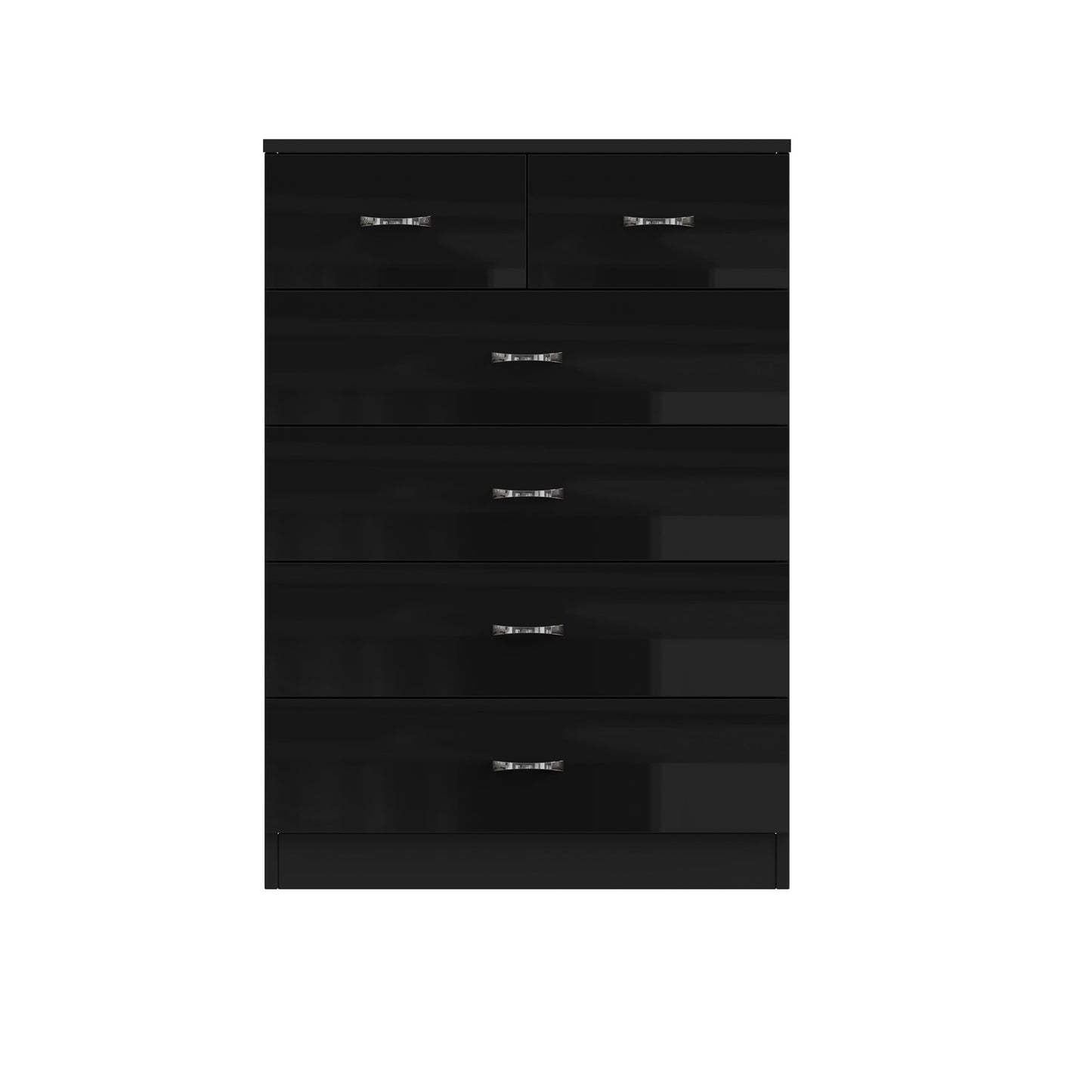 FWStyle Chilton 6-Drawer Chest – Black Gloss Front