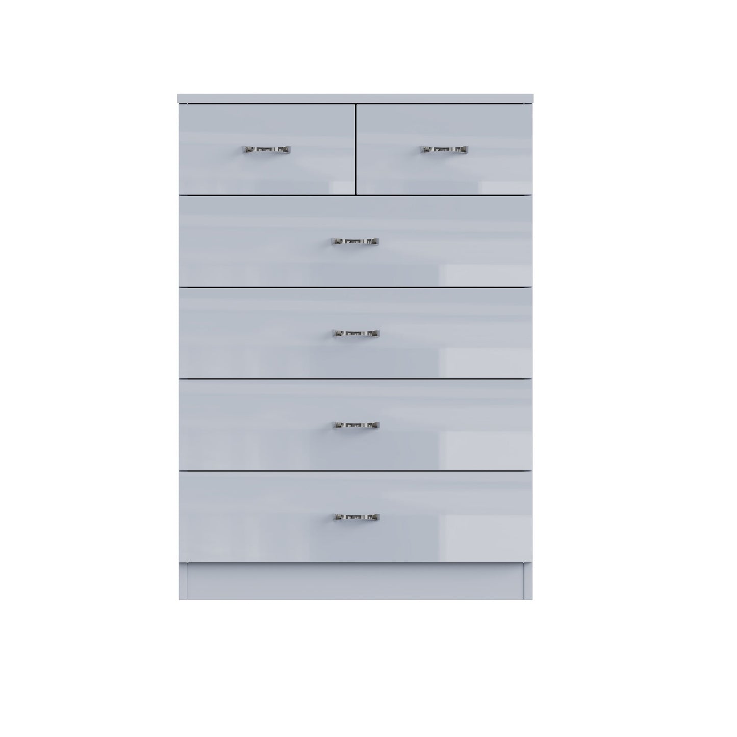 FWStyle Chilton 6-Drawer Chest – Grey Gloss Front