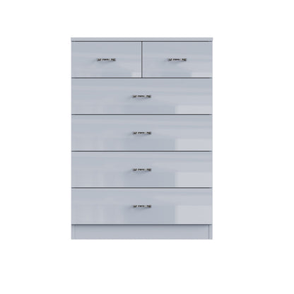 FWStyle Chilton 6-Drawer Chest – Grey Gloss Front