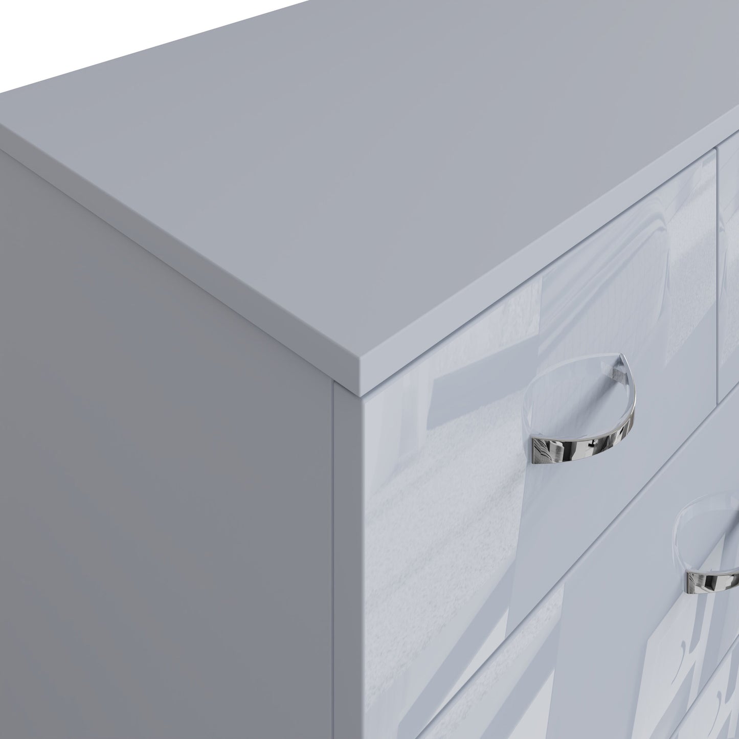FWStyle Chilton 6-Drawer Chest – Grey Gloss Front