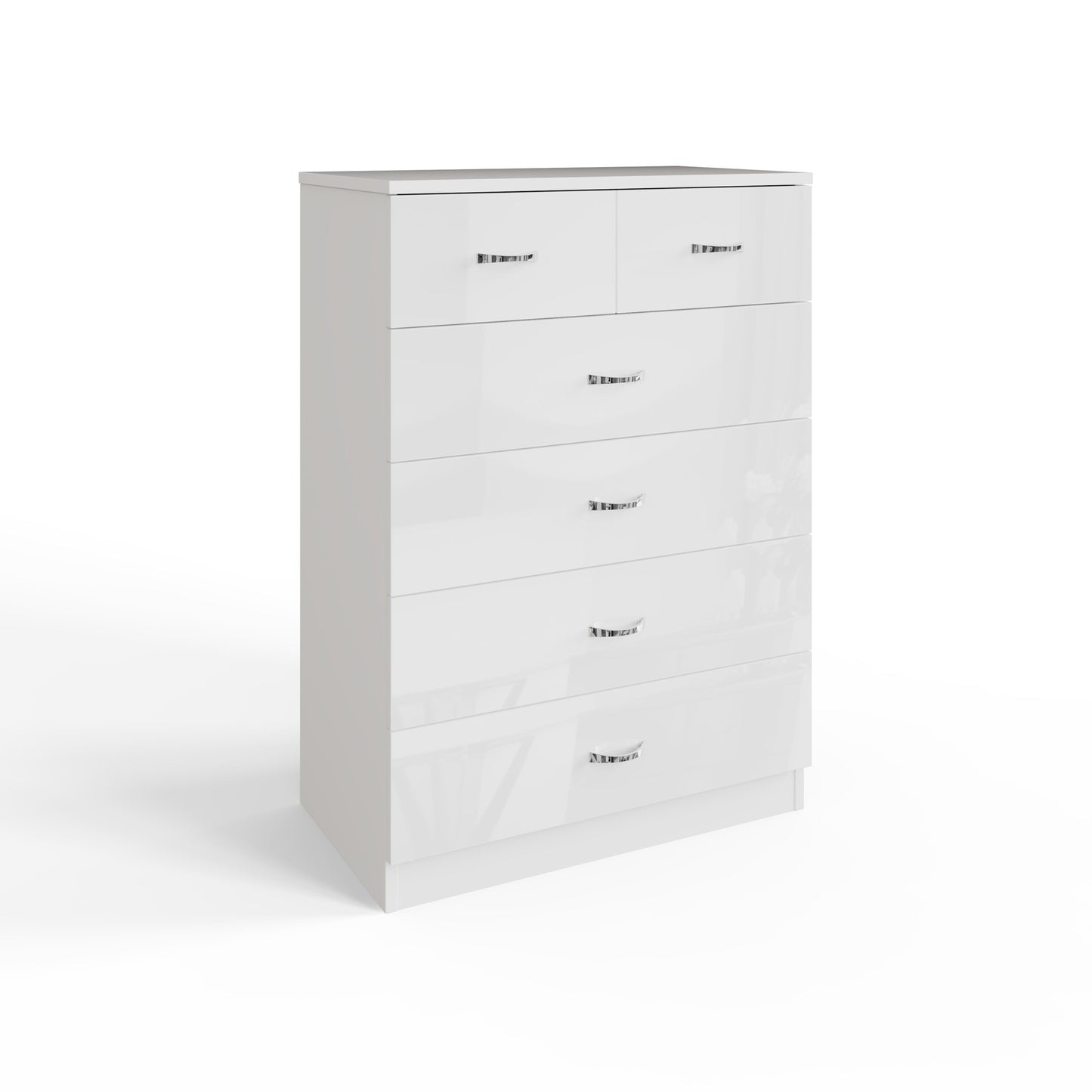 FWStyle Chilton 6-Drawer Chest – White Gloss Front