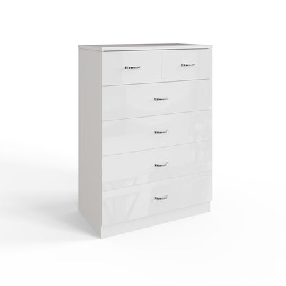 FWStyle Chilton 6-Drawer Chest – White Gloss Front