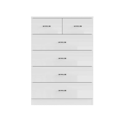 FWStyle Chilton 6-Drawer Chest – White Gloss Front