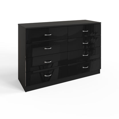 Chilton 8 Drawer Chest of Drawers – Black Gloss Front