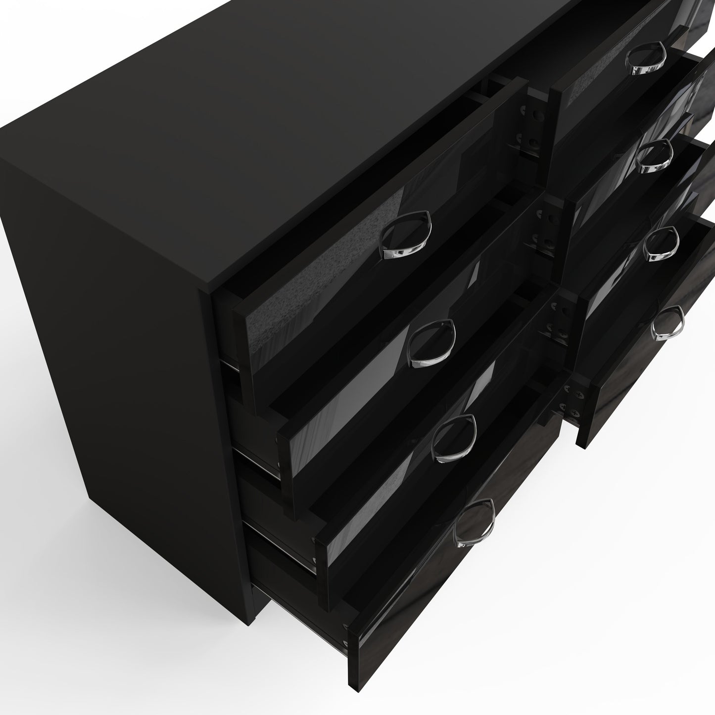 Chilton 8 Drawer Chest of Drawers – Black Gloss Front