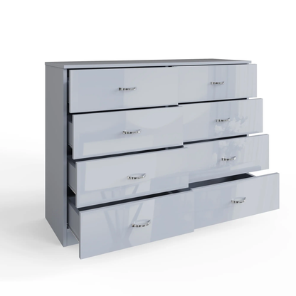 Chilton 8 Drawer Chest of Drawers – Grey Gloss Front