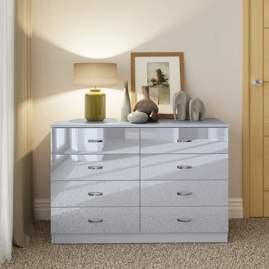 Chilton 8 Drawer Chest of Drawers – Grey Gloss Front