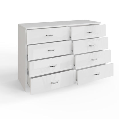 Chilton 8 Drawer Chest of Drawers – White Gloss Front