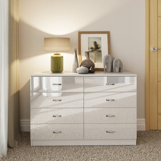 Chilton 8 Drawer Chest of Drawers – White Gloss Front