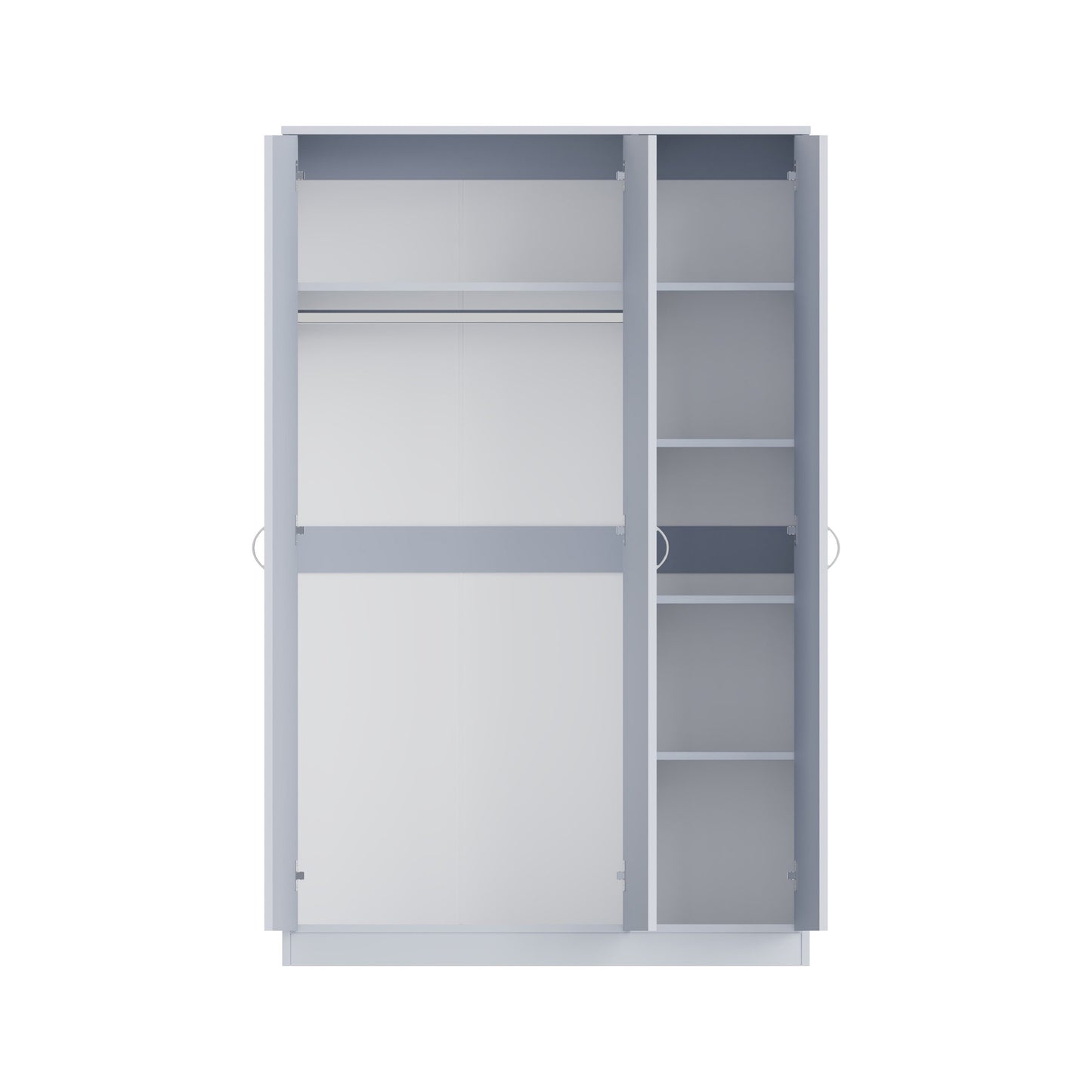 FWStyle Chilton 3 Door Wardrobe With Mirror – Grey Gloss
