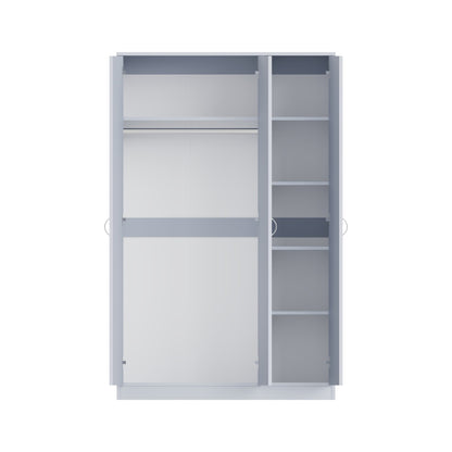 FWStyle Chilton 3 Door Wardrobe With Mirror – Grey Gloss