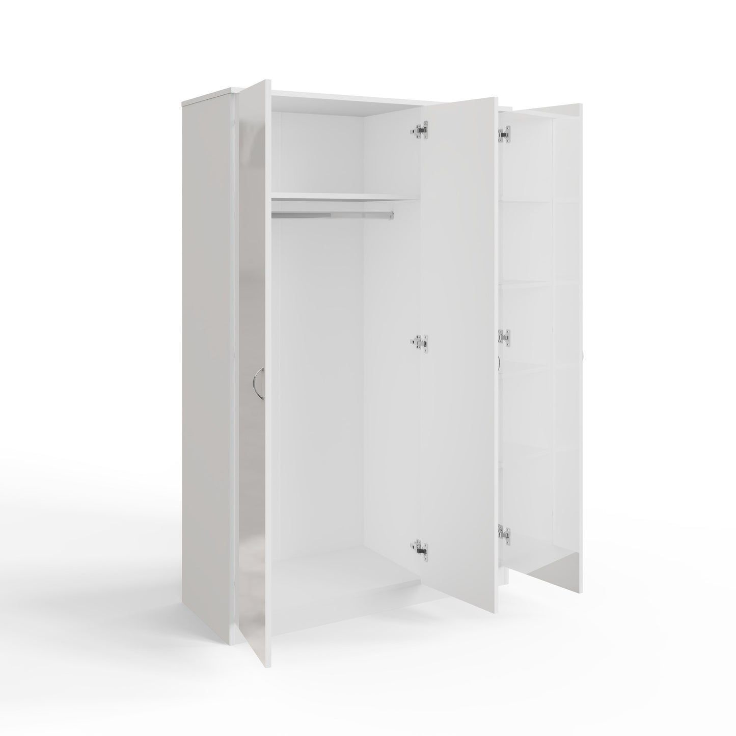 FWStyle Chilton 3 Door Wardrobe With Mirror – White Gloss