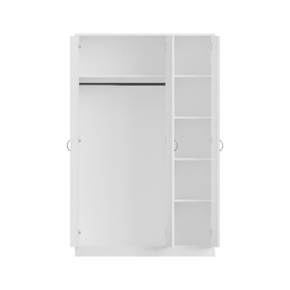 FWStyle Chilton 3 Door Wardrobe With Mirror – White Gloss