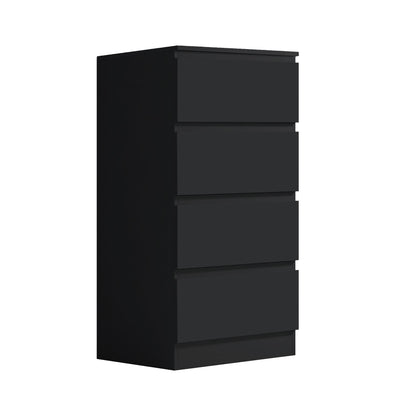 FWStyle Carlton 4-Drawer Slim Tallboy Chest – Matt Black
