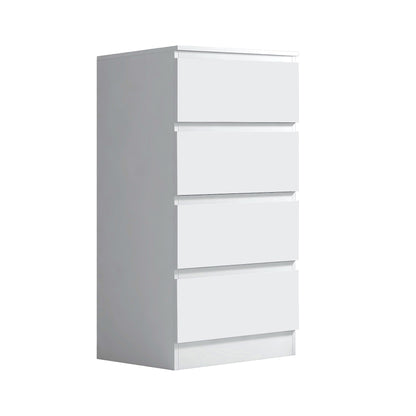 FWStyle Carlton 4-Drawer Slim Tallboy Chest – Matt White