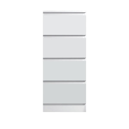 FWStyle Carlton 4-Drawer Slim Tallboy Chest – Matt White
