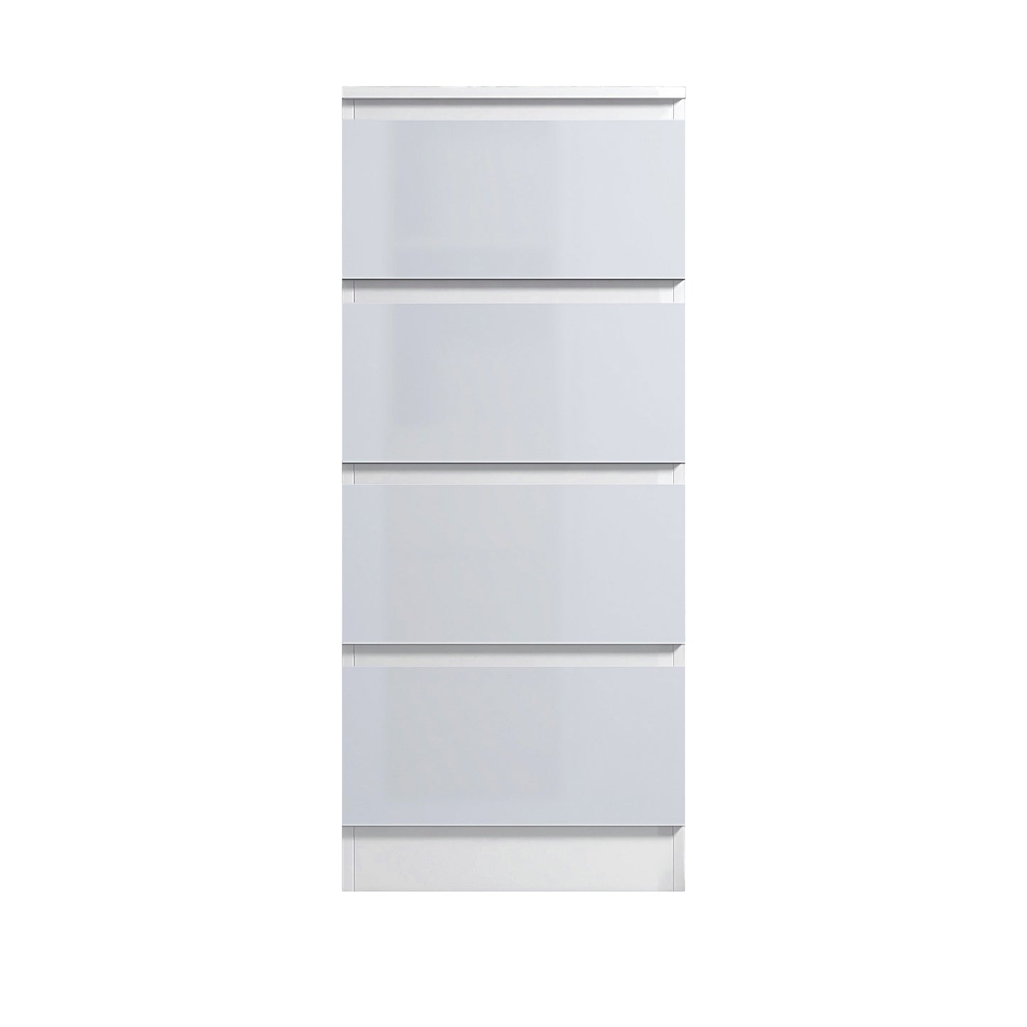 FWStyle Carlton 4-Drawer Slim Tallboy Chest – White Gloss