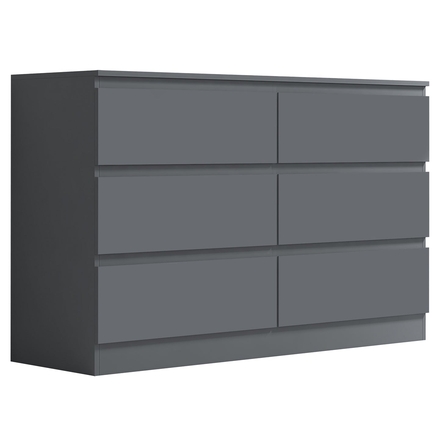 FWStyle Carlton 6-Drawer Wide Chest – Matt Dark Grey