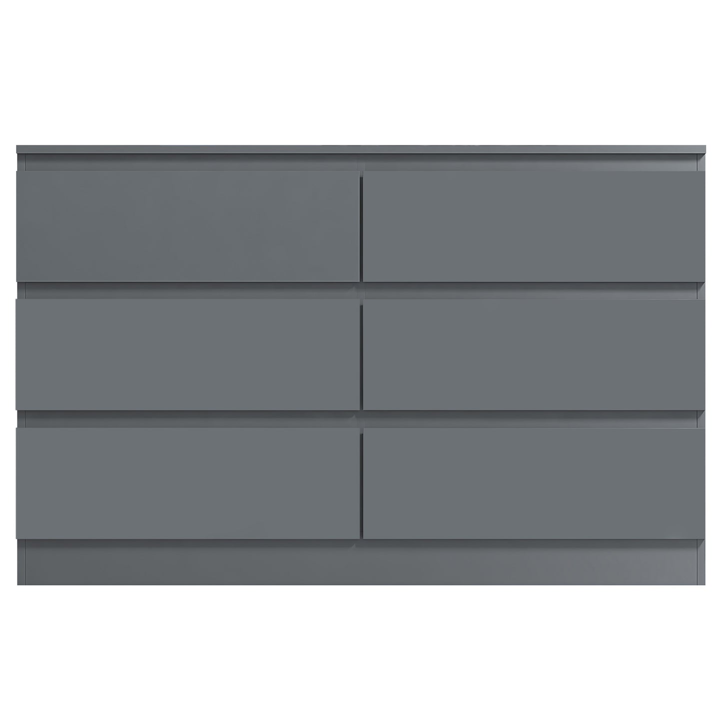 FWStyle Carlton 6-Drawer Wide Chest – Matt Dark Grey