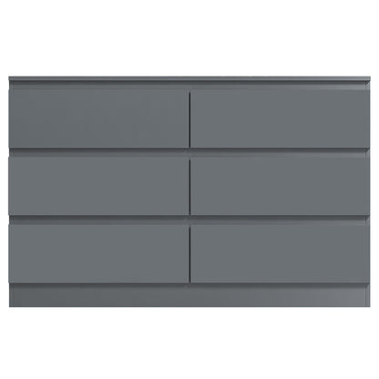 FWStyle Carlton 6-Drawer Wide Chest – Matt Dark Grey