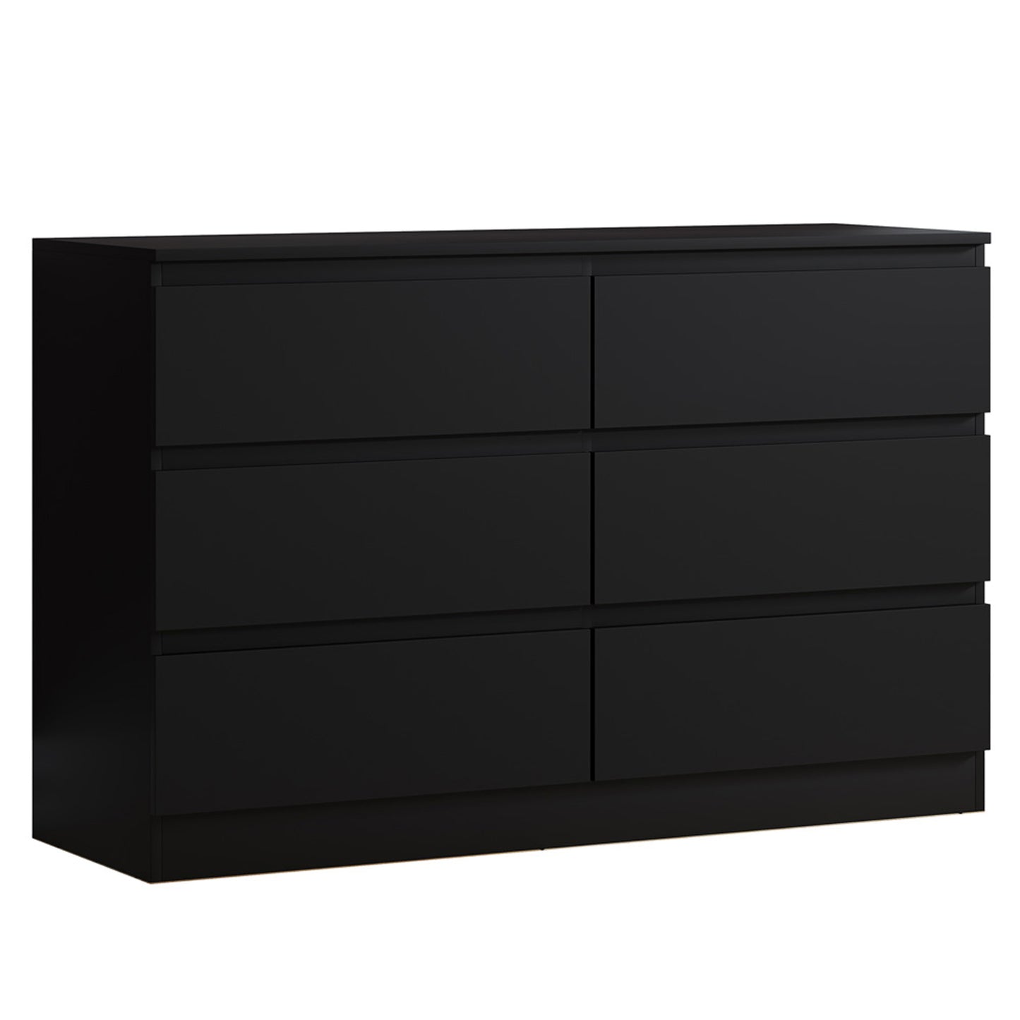 FWStyle Carlton 6-Drawer Wide Chest – Matt Black