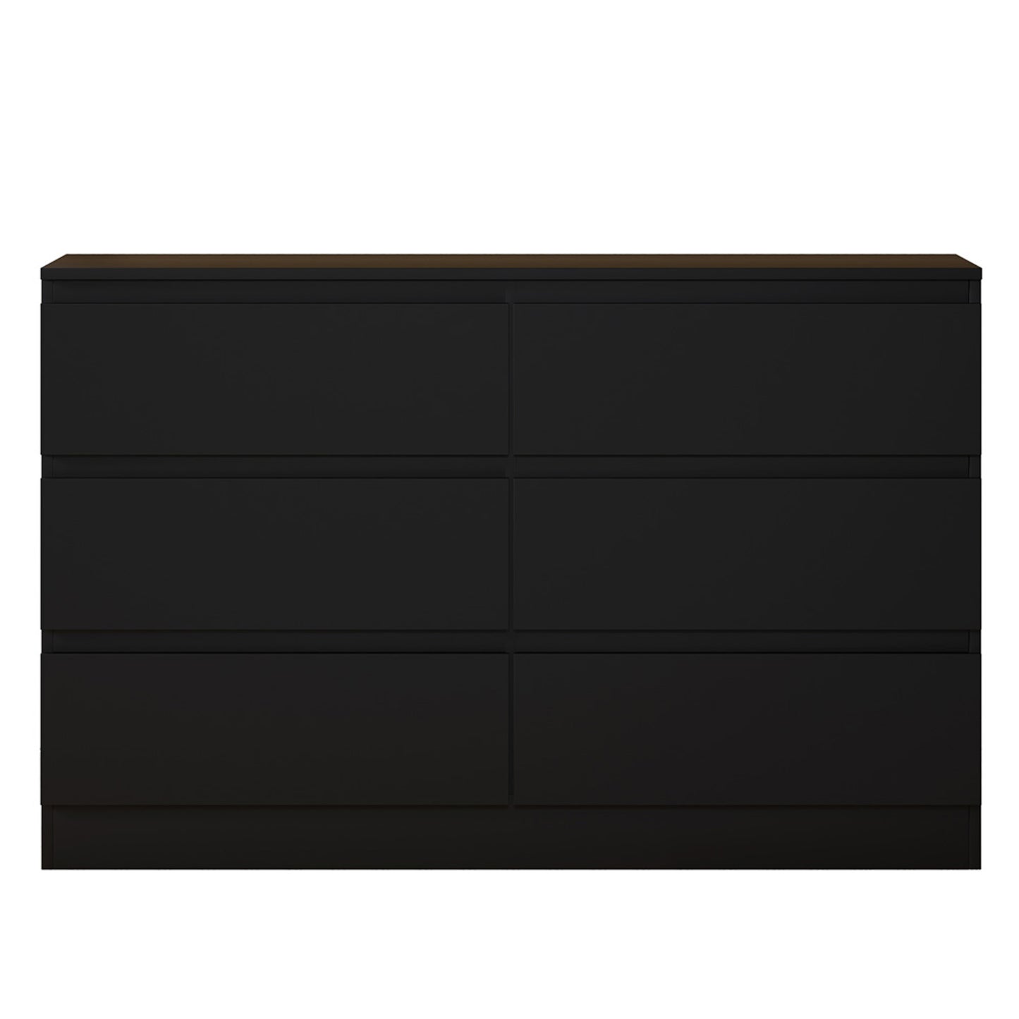 FWStyle Carlton 6-Drawer Wide Chest – Matt Black