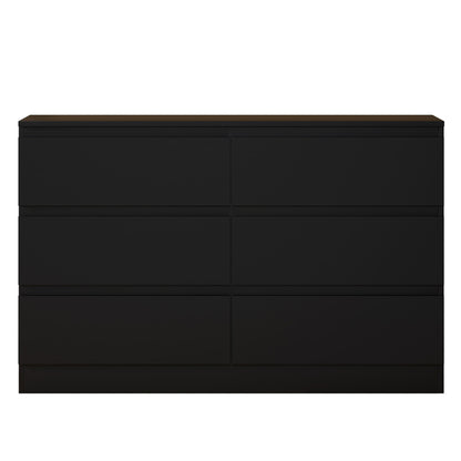FWStyle Carlton 6-Drawer Wide Chest – Matt Black