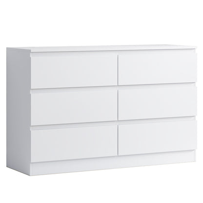 FWStyle Carlton 6-Drawer Wide Chest – Matt White